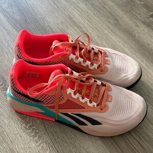 Reebok Coral and Teal Nano X2 Size 10
